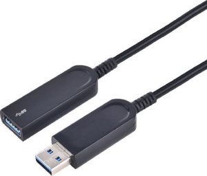 Kabel USB MicroConnect USB-A - USB-A 20 m Czarny (USB3.0AAF20AOP) 1