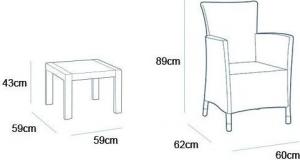 Allibert Meble ogrodowe ROSARIO BALCONY SET - cappuccino 2