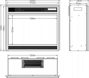 Aflamo Kominek Elektryczny Wkład Led 60 Czarny 6