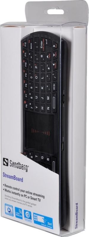 Klawiatura Sandberg StreamBoard Bezprzewodowa Czarna US (460-21) 2