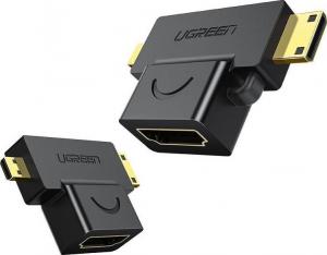 Adapter AV Ugreen HDMI Micro - HDMI Mini - HDMI czarny (UGR636BLK) 2