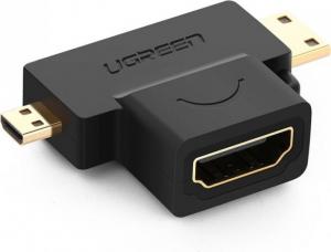 Adapter AV Ugreen HDMI Micro - HDMI Mini - HDMI czarny (UGR636BLK) 1
