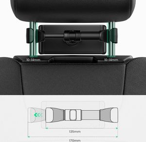 Uchwyt Ugreen Uchwyt samochodowy na zagłówek UGREEN na tablet, telefon (czarny) 4
