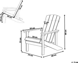 Beliani Krzesło ogrodowe białe Adirondack 7