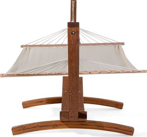 Beliani Hamak ogrodowy drewniany beżowy Treviso 4