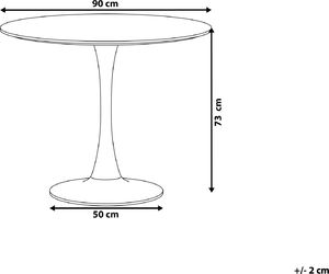 Beliani Stół do jadalni okrągły 90 cm biały BOCA 4