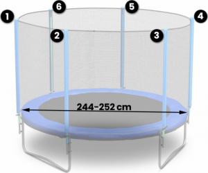 Neo-Sport Siatka zewnętrzna do trampolin 252cm 8ft 3