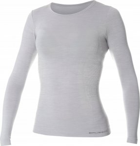 Brubeck LS11610 Koszulka damska z długim rękawem COMFORT WOOL popielaty M 1