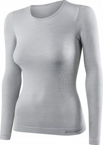 Brubeck LS11610 Koszulka damska z długim rękawem COMFORT WOOL popielaty XL 2