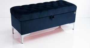 Emra Wood Design KUFER PIKOWANY CHESTERFIELD Siedzisko Pikowane Kolor Granatowy 4