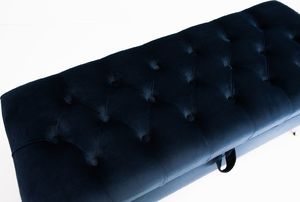 Emra Wood Design KUFER PIKOWANY CHESTERFIELD Siedzisko Pikowane Kolor Granatowy 6