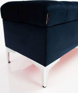 Emra Wood Design KUFER PIKOWANY CHESTERFIELD Siedzisko Pikowane Kolor Granatowy 7