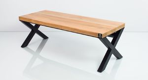 Emra Wood Design Ławka metalowa na buty lite siedzisko 2