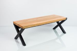 Emra Wood Design Ławka metalowa na buty lite siedzisko 4