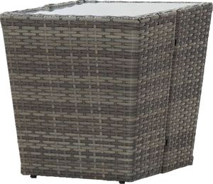 vidaXL 3-częściowy zestaw bistro, rattan PE i hartowane szkło, szary 11