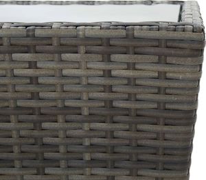 vidaXL 3-częściowy zestaw bistro, rattan PE i hartowane szkło, szary 12