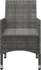vidaXL 3-częściowy zestaw bistro, rattan PE i hartowane szkło, szary 6