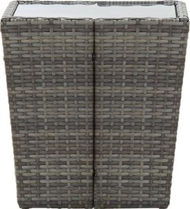 vidaXL 3-częściowy zestaw bistro, rattan PE i hartowane szkło, szary 10