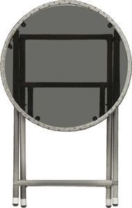 vidaXL 3-częściowy zestaw bistro, rattan PE i hartowane szkło, szary 11