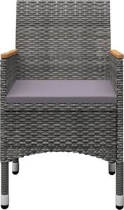 vidaXL 3-częściowy zestaw bistro, rattan PE i hartowane szkło, szary 4