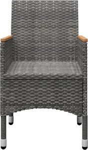 vidaXL 3-częściowy zestaw bistro, rattan PE i hartowane szkło, szary 7