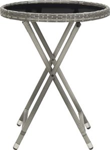 vidaXL 3-częściowy zestaw bistro, rattan PE i hartowane szkło, szary 9