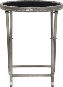 vidaXL 3-częściowy zestaw bistro, rattan PE i hartowane szkło, szary 10