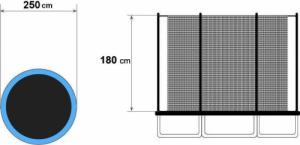 Jumpi Siatka ochronna do trampoliny wewnętrzna 250cm 8ft na 6 słupków 5