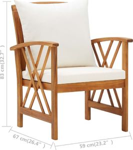 vidaXL 4-cz. zestaw wypoczynkowy do ogrodu, poduszki, drewno akacjowe 12