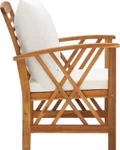 vidaXL 4-cz. zestaw wypoczynkowy do ogrodu, poduszki, drewno akacjowe 7