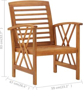 vidaXL 5-częściowy zestaw wypoczynkowy do ogrodu, lite drewno akacjowe 9