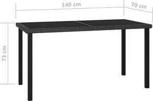 vidaXL 7-częściowy zestaw mebli ogrodowych, polirattan, czarny 11