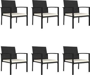 vidaXL 7-częściowy zestaw mebli ogrodowych, polirattan, czarny 6