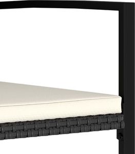 vidaXL 7-częściowy zestaw mebli ogrodowych, polirattan, czarny 10