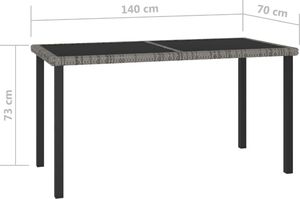 vidaXL 7-częściowy zestaw mebli ogrodowych, polirattan, szary 11