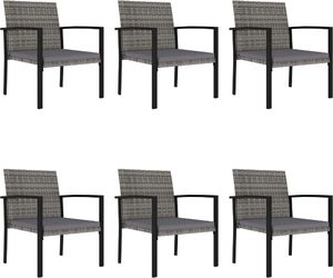 vidaXL 7-częściowy zestaw mebli ogrodowych, polirattan, szary 6