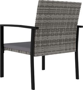vidaXL 7-częściowy zestaw mebli ogrodowych, polirattan, szary 9