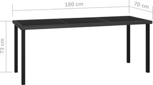 vidaXL 9-częściowy zestaw mebli ogrodowych, polirattan, czarny 11