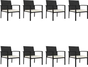 vidaXL 9-częściowy zestaw mebli ogrodowych, polirattan, czarny 6