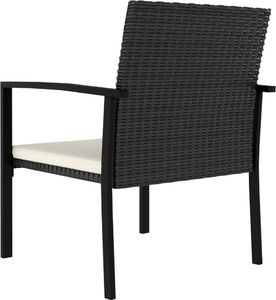 vidaXL 9-częściowy zestaw mebli ogrodowych, polirattan, czarny 9