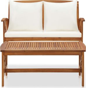 vidaXL 2-cz. zestaw wypoczynkowy do ogrodu, poduszki, drewno akacjowe 3