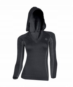 Brubeck LS01000 Bluza damska z kapturem BALANCE czarny XL 1