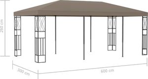 vidaXL Altana, 6 x 3 m, kolor taupe, tkanina 6
