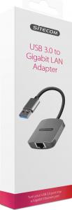 Karta sieciowa Sitecom CN-341 USB 3.0 - RJ-45 1 Gb/s szary (001909750000) 2