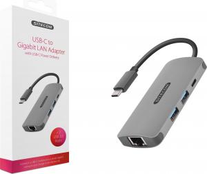 HUB USB Sitecom CN-378 1x RJ-45 1x USB-C PD  + 2x USB-A 3.0 (001909760000) 3