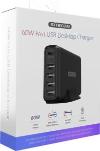 Ładowarka Sitecom CH-017 4x USB-A 1x USB-C 6 A (001912610000) 2