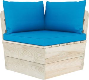 vidaXL Poduszki na sofę z palet, 3 szt., jasnoniebieskie, tkanina 1
