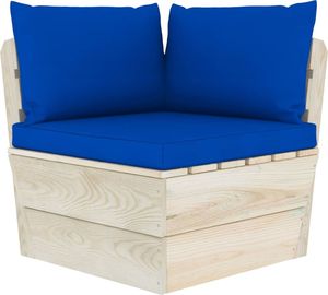 vidaXL Poduszki na sofę z palet, 3 szt., niebieskie, tkanina 1