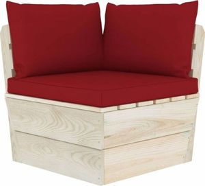 vidaXL Poduszki na sofę z palet, 3 szt., winna czerwień, tkanina 1