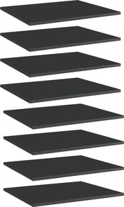 vidaXL Półki na książki, 8 szt., wysoki połysk, czarne, 60x50x1,5 cm 1